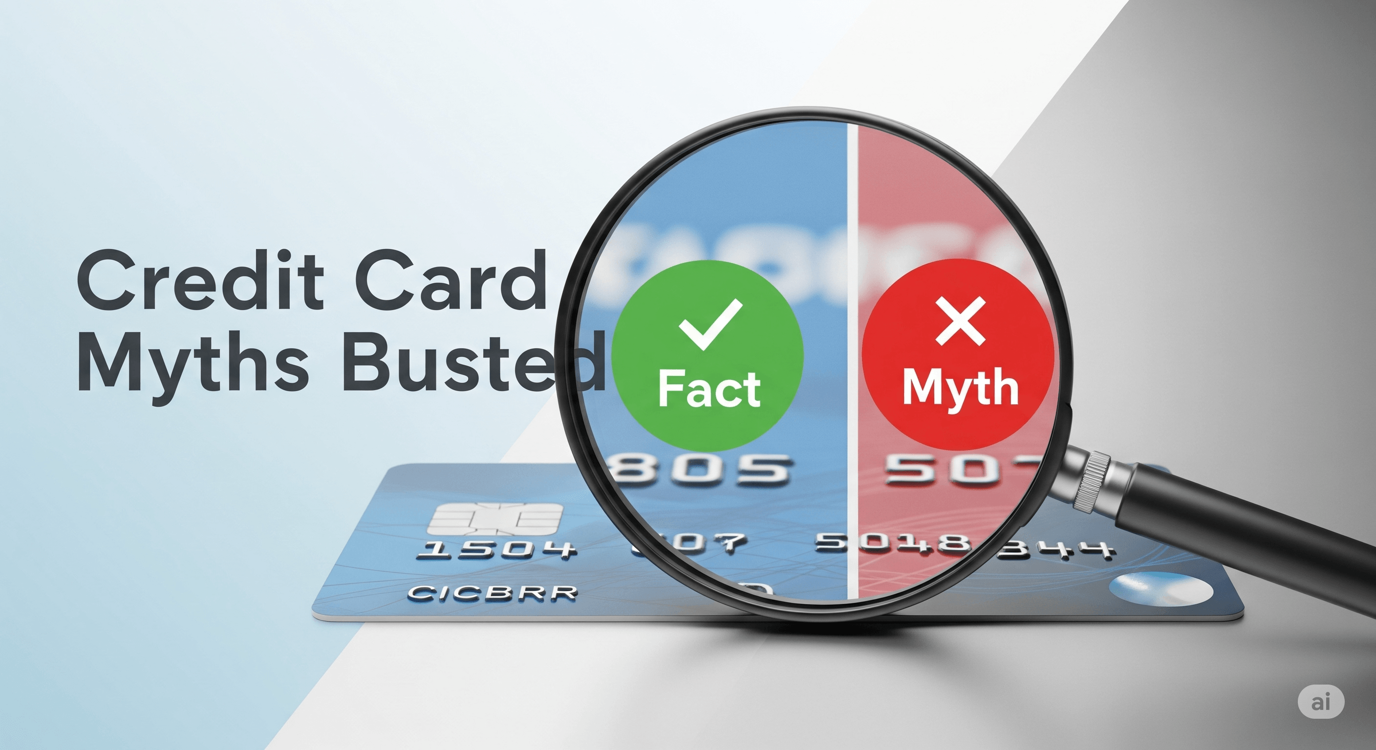 Credit card myths and facts illustration