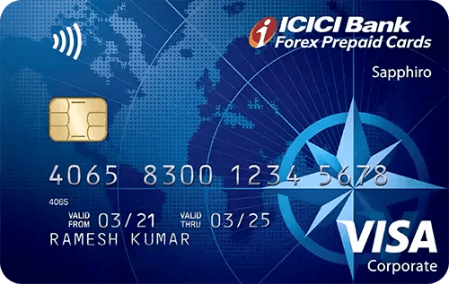 ICICI Bank Sapphiro Forex Prepaid Card
