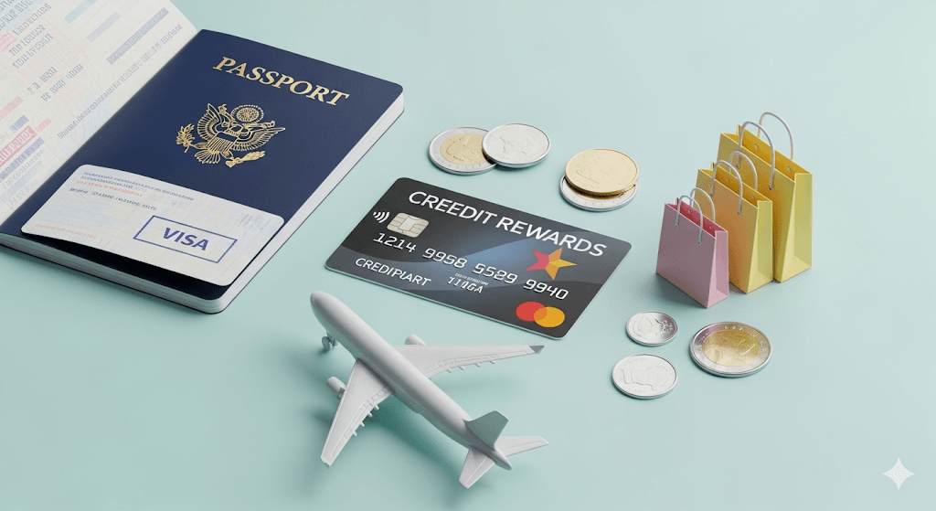 Credit card in hand, illustrating various reward types like cashback, points, and travel miles for savvy financial management.