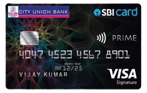 City Union Bank SBI Card PRIME City Union Bank SBI Card PRIME credit card design