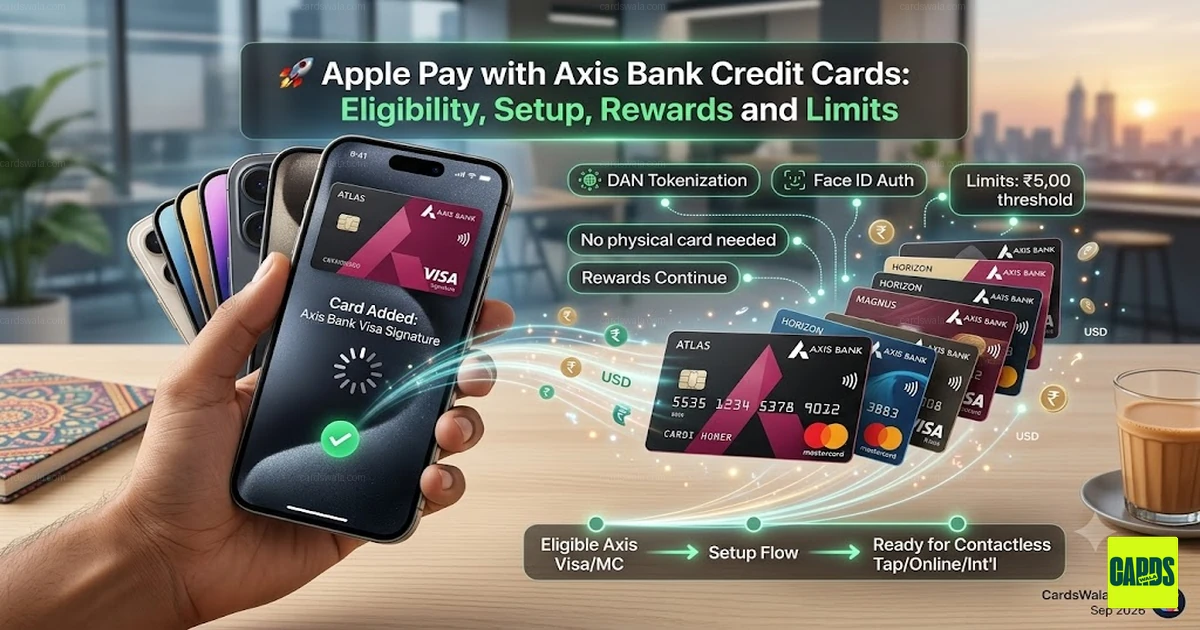 Axis Bank credit card being added to Apple Wallet on an iPhone. Axis Bank credit card being added to Apple Wallet on an iPhone.