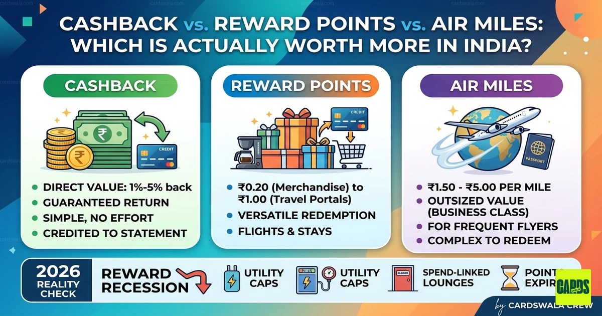 Cashback vs. Reward Points vs. Air Miles — Which Is Actually Worth More in India?