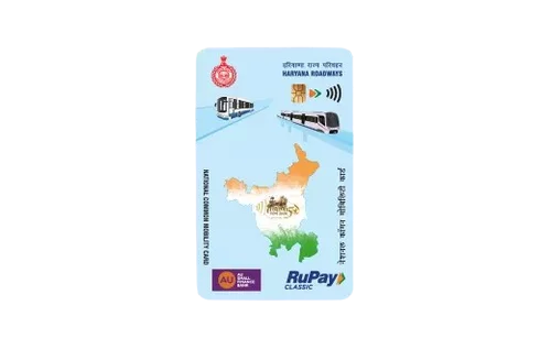 AU Haryana Roadways NCMC Prepaid Card AU Haryana Roadways NCMC Prepaid Card credit card design