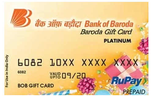Bank of Baroda Gift Card Virtual Variant credit card design