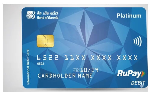 Bank of Baroda RuPay Platinum Debit Card credit card design