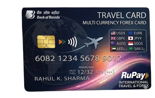 Bank of Baroda Travel Card Multi Currency Forex Card Bank of Baroda Travel Card Multi Currency Forex Card credit card design