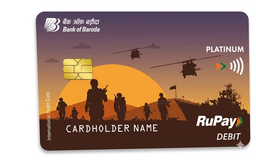 Bank of Baroda World Agniveer Debit Card Bank of Baroda World Agniveer Debit Card credit card design