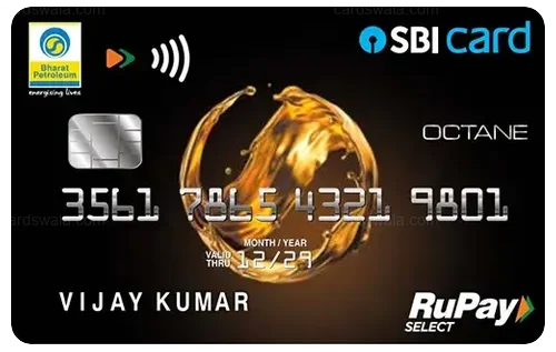 BPCL SBI Octane Credit Card credit card design