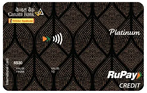 Canara Bank RuPay Platinum Credit Card Canara Bank RuPay Platinum Credit Card credit card design