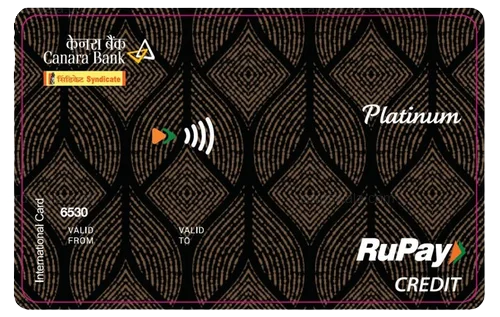 Canara Bank Rupay Platinum Secured Credit Card Canara Bank Rupay Platinum Secured Credit Card credit card design