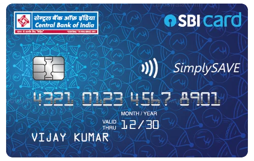 Central Bank Of India SimplySave SBI Card Central Bank Of India SimplySave SBI Card credit card design