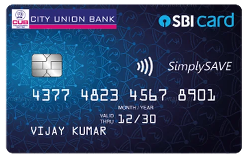 City Union Bank SimplySAVE SBI Card City Union Bank SimplySAVE SBI Card credit card design