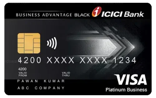 ICICI Bank Business Advantage Black Card ICICI Bank Business Advantage Black Card credit card design