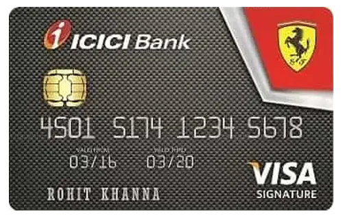 ICICI Bank Ferrari Signature Credit Card credit card design
