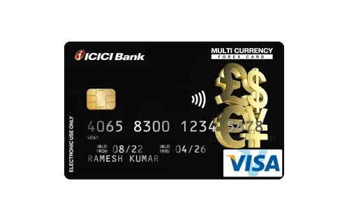 ICICI Bank Multi-Currency Forex Prepaid Card ICICI Bank Multi-Currency Forex Prepaid Card credit card design