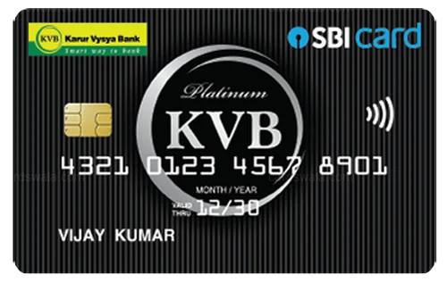 Karur Vysya Bank - SBI Platinum Credit Card credit card design