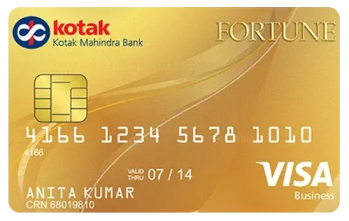 Kotak Bank Fortune Gold Card credit card design