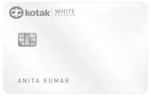 Kotak White Reserve Credit Card credit card design
