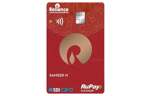 Reliance SBI Card credit card design