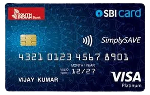 South Indian Bank SimplySAVE SBI Card credit card design