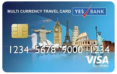 Yes Bank Multicurrency Travel Card Yes Bank Multicurrency Travel Card கிரெடிட் கார்டு வடிவமைப்பு